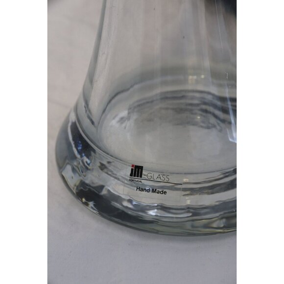 Vintage iM - Glass Vase Portugal 31.5" Tall Hand Blown Handmade Rippled Glass - Picture 4 of 4